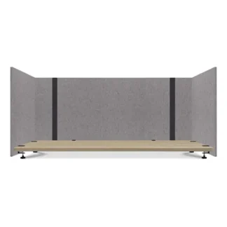 Lumeah Adjustable Desk Screen with Returns, Gray, Adjustable 48"-78" Width, 29" Depth, 26.5" Height