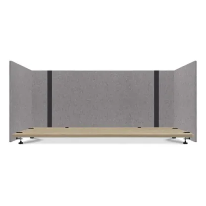 Lumeah Adjustable Desk Screen with Returns, Gray, Adjustable 48"-78" Width, 29" Depth, 26.5" Height