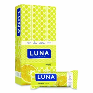 LUNA® Bar Whole Nutrition Bar, Lemon Zest, 1.69 oz, 15 Bars/Box