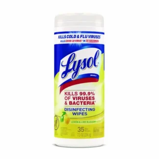 LYSOL® Brand Disinfecting Wipes, Lemon and Lime Blossom, White, 35 Wipes/Canister, 7" x 7.25"