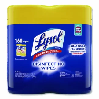 LYSOL® Brand Disinfecting Wipes, Lemon and Lime Blossom Scent, 80 Wipes per Canister, 2-Pack