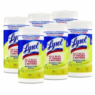 LYSOL® Brand Disinfecting Wipes, Lemon and Lime Blossom, 80 Wipes/Canister, 6 Canisters/Carton