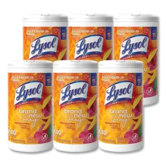 LYSOL® Brand Disinfecting Wipes, Mango and Hibiscus, 80 Wipes/Canister, 6 Canisters/Carton