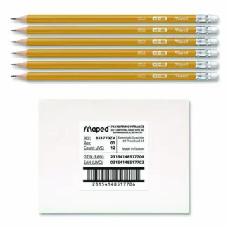 Maped Helix Essentials Triangular Pre-Sharpened Pencils, HB (#2), Black Lead, Yellow Barrel, 144/Box