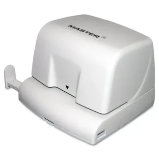 Master® 12-Sheet EP210 Electric/Battery-Operated Two-Hole Punch, 1/4" Holes, Beige