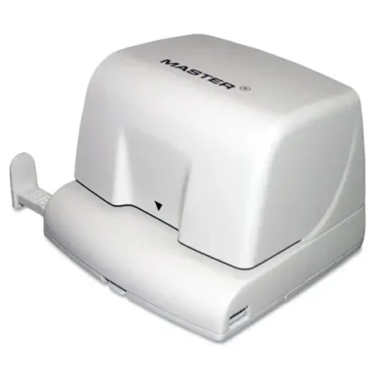 Master® 12-Sheet EP210 Electric/Battery-Operated Two-Hole Punch, 1/4" Holes, Beige