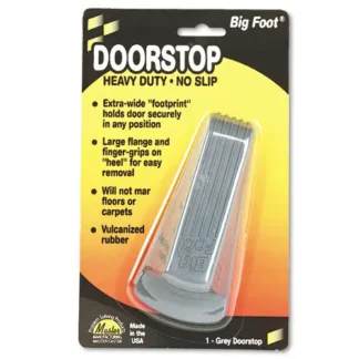 Master Caster® Big Foot Doorstop, No Slip Rubber Wedge, Gray