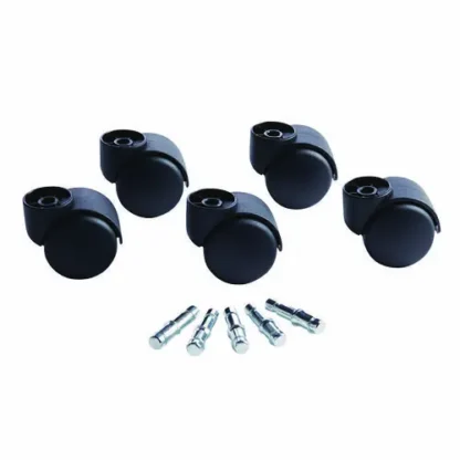 Master Caster® Deluxe Futura Flush-Mount Hard-Wheel Casters, 5/Set