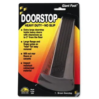 Master Caster® Giant Foot Doorstop, No-Slip Rubber Wedge, Brown