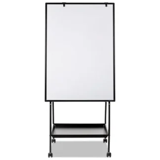 MasterVision® Creation Station Dry Erase Board, White Surface, Black Metal Frame, 29.5" x 74.88"