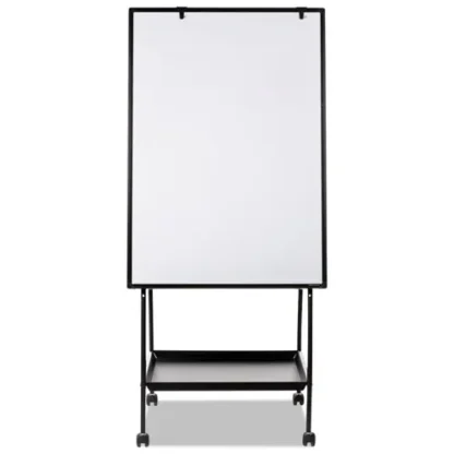 MasterVision® Creation Station Dry Erase Board, White Surface, Black Metal Frame, 29.5" x 74.88"