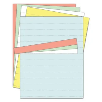 MasterVision® Data Card Replacement Sheet, 8.5 x 11 Sheets, Perforated at 1", Assorted, 10/Pack