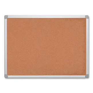 MasterVision® Earth Cork Board, 24" x 18", Tan Surface, Satin Aluminum Frame