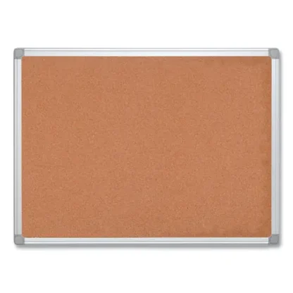 MasterVision® Earth Cork Board, 24" x 18", Tan Surface, Satin Aluminum Frame