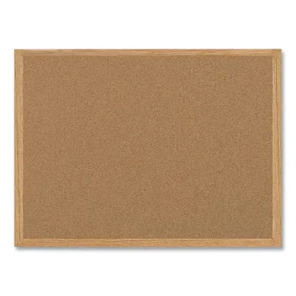MasterVision® Earth Cork Board, 36" x 24", Tan Surface, Oak Finished Wood Frame