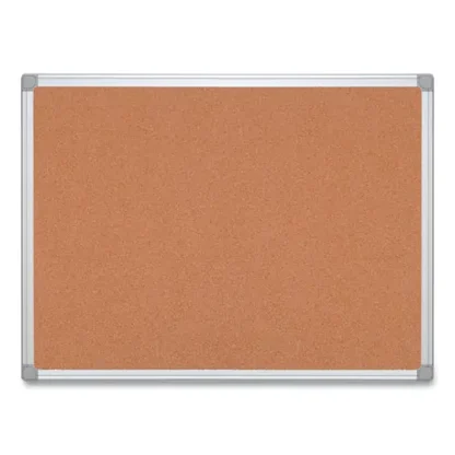 MasterVision® Earth Cork Board, 36" x 24", Tan Surface, Satin Aluminum Frame