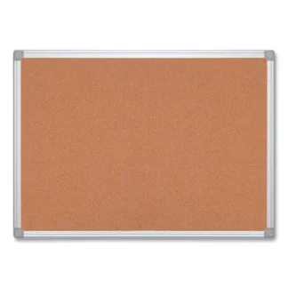 MasterVision® Earth Cork Board, 48" x 36", Tan Surface, Satin Aluminum Frame