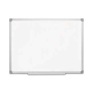 MasterVision® Earth Silver Easy Clean Magnetic Dry Erase Board, 36" x 24", White, Satin Aluminum Frame