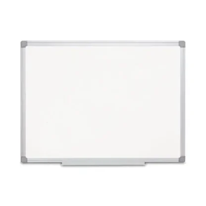 MasterVision® Earth Silver Easy Clean Magnetic Dry Erase Board, 36" x 24", White, Satin Aluminum Frame