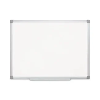 MasterVision® Earth Silver Easy Clean Magnetic Dry Erase Board, 48" x 36", White Surface, Satin Aluminum Frame