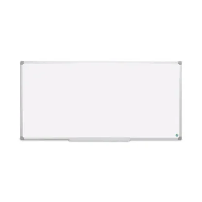 MasterVision® Earth Silver Easy Clean Magnetic Dry Erase Board, 96" x 48", White Surface, Satin Aluminum Frame
