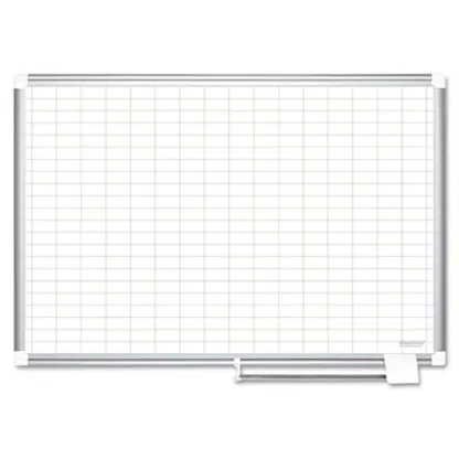 MasterVision® Gridded Magnetic Porcelain Dry Erase Project Planning Board