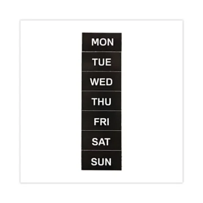 MasterVision® Heavy-Duty Board Magnet Labels, Days of the Week (Monday-Sunday), 1" Tall, White Characters, Black Background, 7/Pack