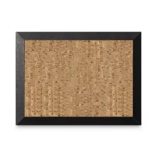 MasterVision® Natural Cork Bulletin Board, 36" x 24", Tan Surface, Black Wood Frame