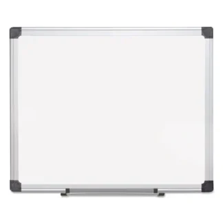 MasterVision® Porcelain Value Dry Erase Board, 24" x 36", White Surface, Satin Aluminum Frame