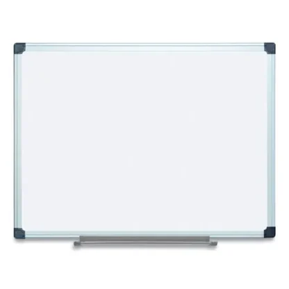 MasterVision® Porcelain Value Dry Erase Board, White Surface, Satin Aluminum Frame, 36" x 48"