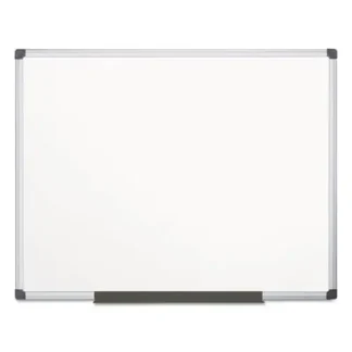 MasterVision® Porcelain Value Dry Erase Board, Satin Aluminum Frame, 48" x 72"