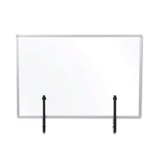 MasterVision® Protector Series Glass Aluminum Desktop Divider, Clear, 40.9" W x 0.16" D x 27.6" H