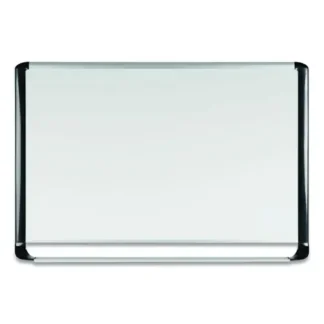 MasterVision® Pure Platinum Dry Erase Board, 96" x 48", White Surface, Silver/Black Aluminum Frame