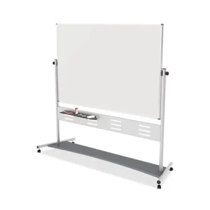 MasterVision® Revolver Easel, Horizontal Orientation, 70.8" x 47.2", White Surface, Satin Aluminum Frame