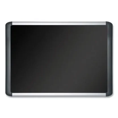 MasterVision® Soft-touch Bulletin Board, Black Surface, Black/Satin Aluminum Frame, 72" x 48"