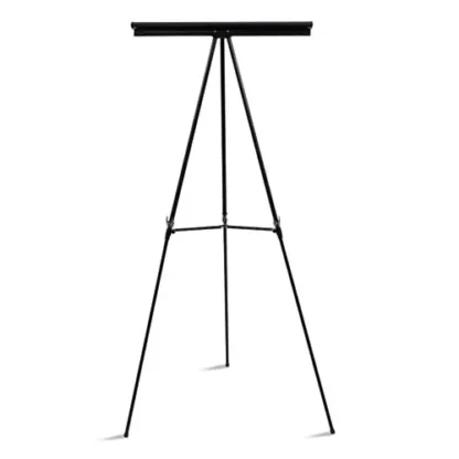 MasterVision® Telescoping Tripod Display Easel, Metal, Black