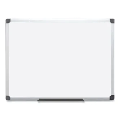 MasterVision® Value Lacquered Steel Magnetic Dry Erase Board, 18" x 24", White Surface, Satin Aluminum Frame