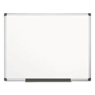 MasterVision® Value Lacquered Steel Magnetic Dry Erase Board, 72" x 48", White Surface, Satin Aluminum Frame