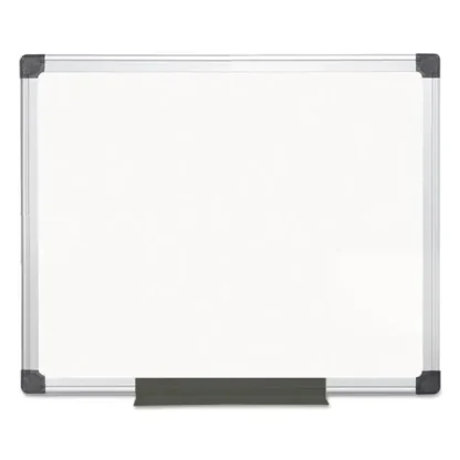MasterVision® Value Melamine Dry Erase Board, White Surface, Satin Aluminum Frame, 24" x 36"