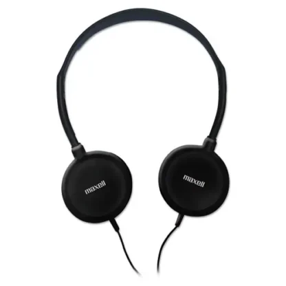 Maxell® HP-200 Stereo Headphones, Silver, 4 ft Cord