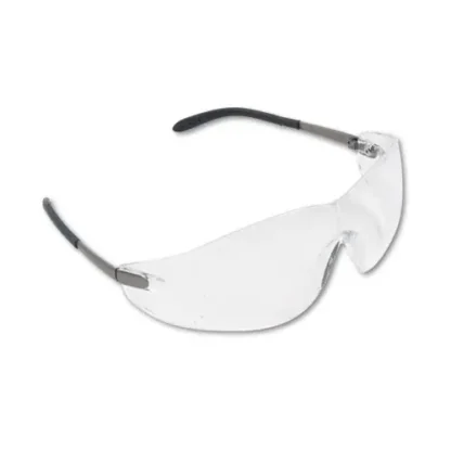 MCR™ Safety Blackjack Wraparound Safety Glasses, Chrome Frame, Clear Polycarbonate Lens, 12/Box