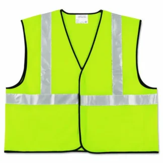 MCR™ Safety Class 2 Safety Vest, Polyester, 2X-Large, Fluorescent Lime with Silver Stripe