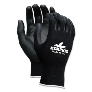 MCR™ Safety Economy PU Coated Work Gloves, Black, X-Small