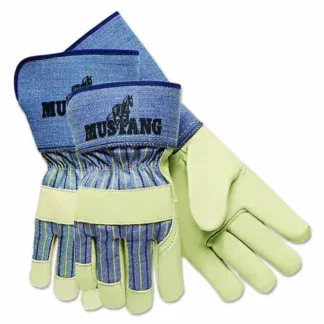 MCR™ Safety Mustang Premium Grain-Leather Work Gloves, 4.5" Gauntlet Cuff, Large, Dozen (Non-Stock, Extended Delivery)