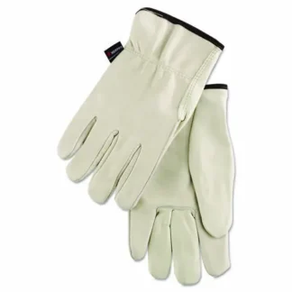 MCR™ Safety Premium Grade Leather Insulated Driver Gloves, Cream, Large, 12 Pairs