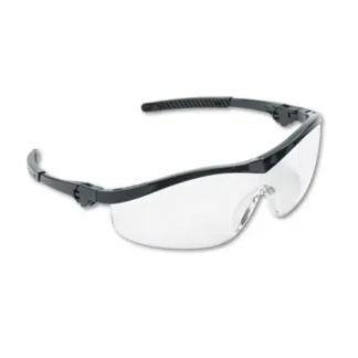 MCR™ Safety Storm Wraparound Safety Glasses, Black Nylon Frame, Clear Lens, 12/Box