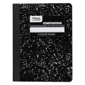 Mead® Square Deal Composition Book, Medium/College Rule, Black Cover, 100 Sheets, 9.75" x 7.5"