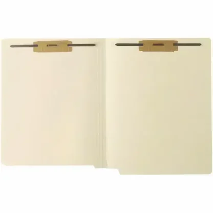 Medical Arts Press® Heavy-Duty Mylar-Reinforced End Tab Fastener Folders, Letter Size, 0.75" Expansion, 2 Fasteners, Manila, 50/Box