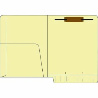 Medical Arts Press® Heavy-Duty Slash Pocket End Tab Fastener Folders, 1 Fastener, Letter Size, Manila Exterior, 50/Box