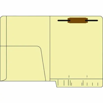 Medical Arts Press® Heavy-Duty Slash Pocket End Tab Fastener Folders, 1 Fastener, Letter Size, Manila Exterior, 50/Box